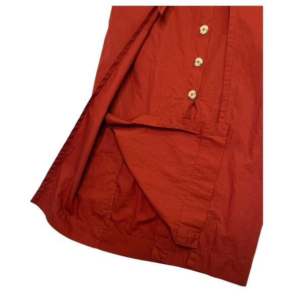 Free People Skirt Womens Medium Orange Midi Button Front Tie Boho Festival Chic - Picture 5 of 13